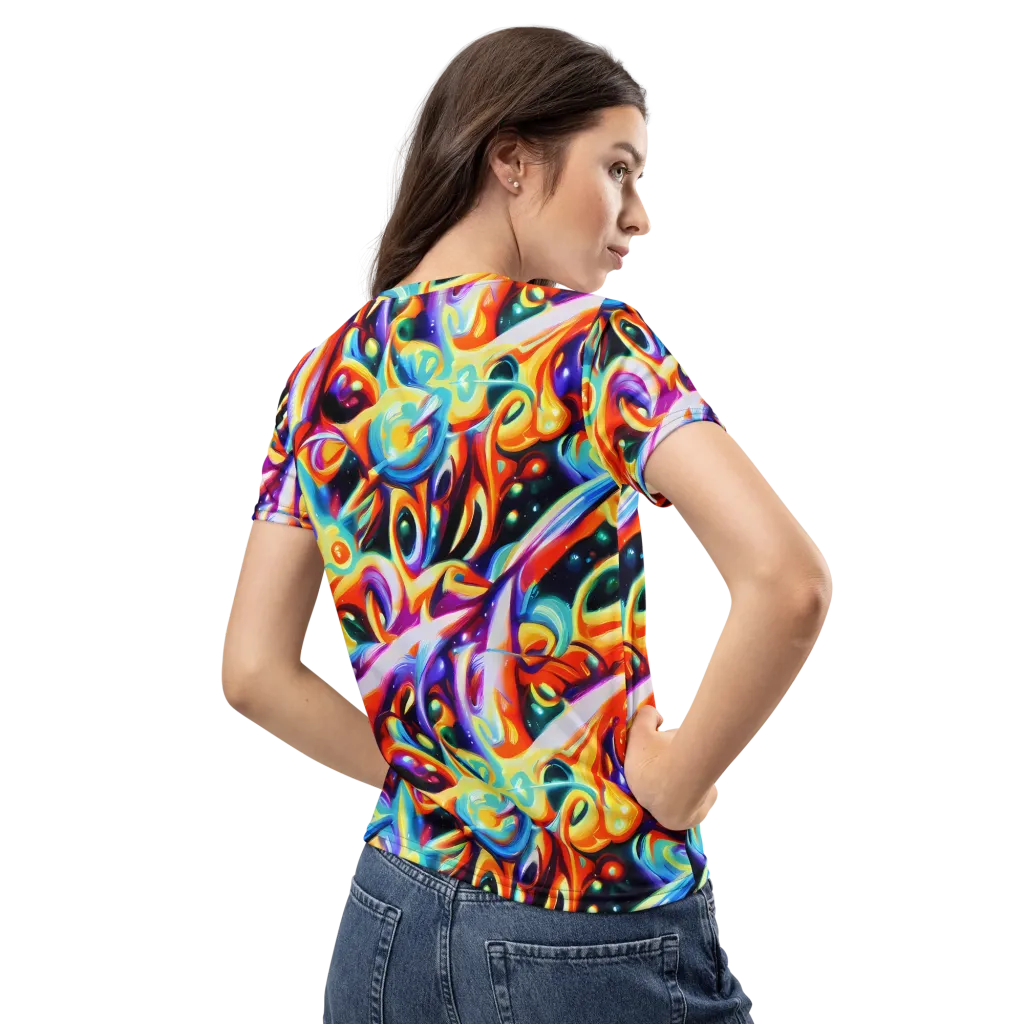 Fluid Voltage on Women's Crew Neck T-Shirt — Back