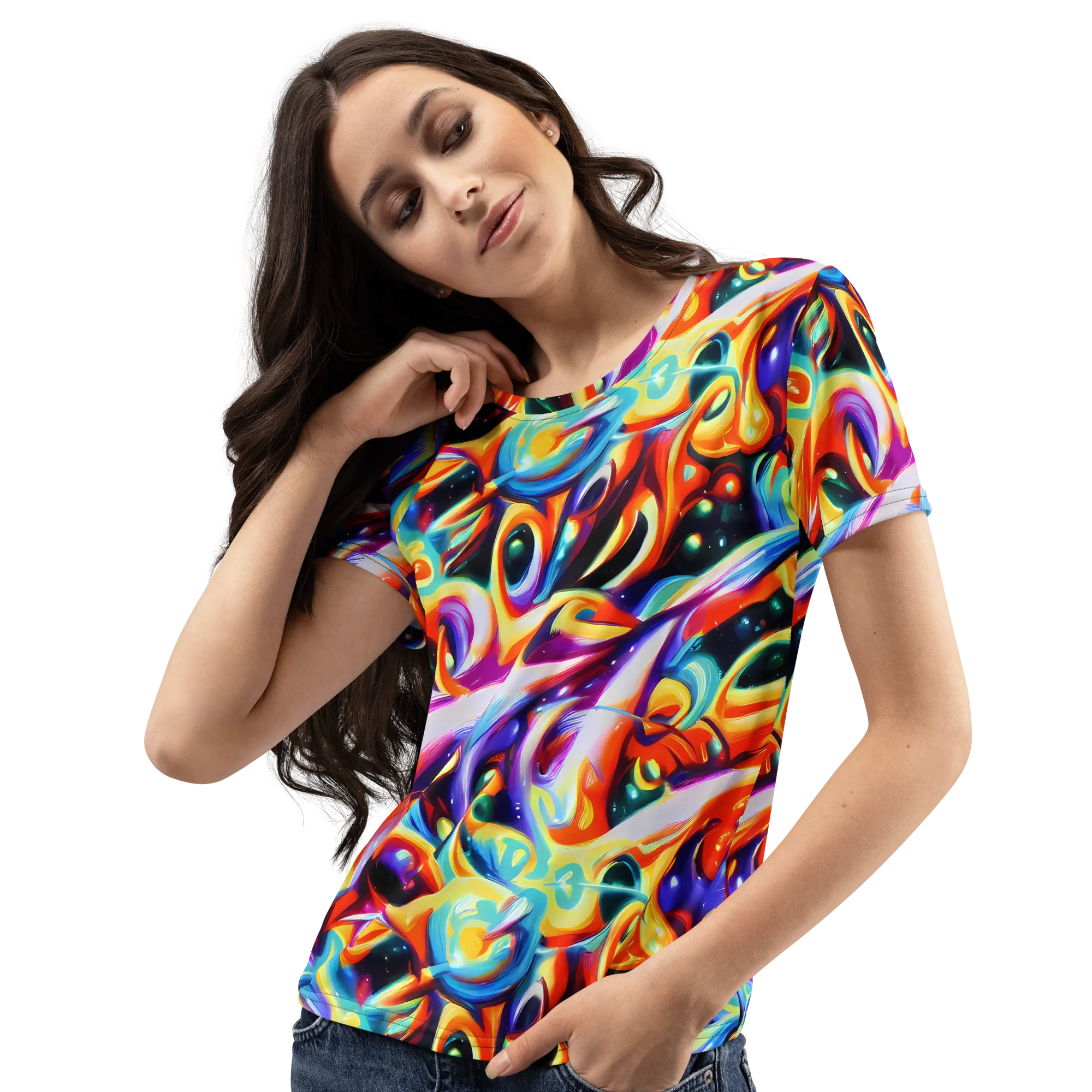 Fluid Voltage on Women's Crew Neck T-Shirt — Left Front