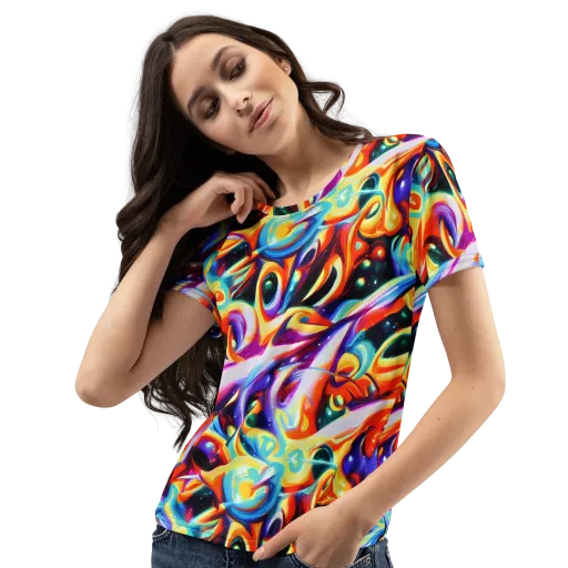 Fluid Voltage on a Women's Crew Neck T-Shirt