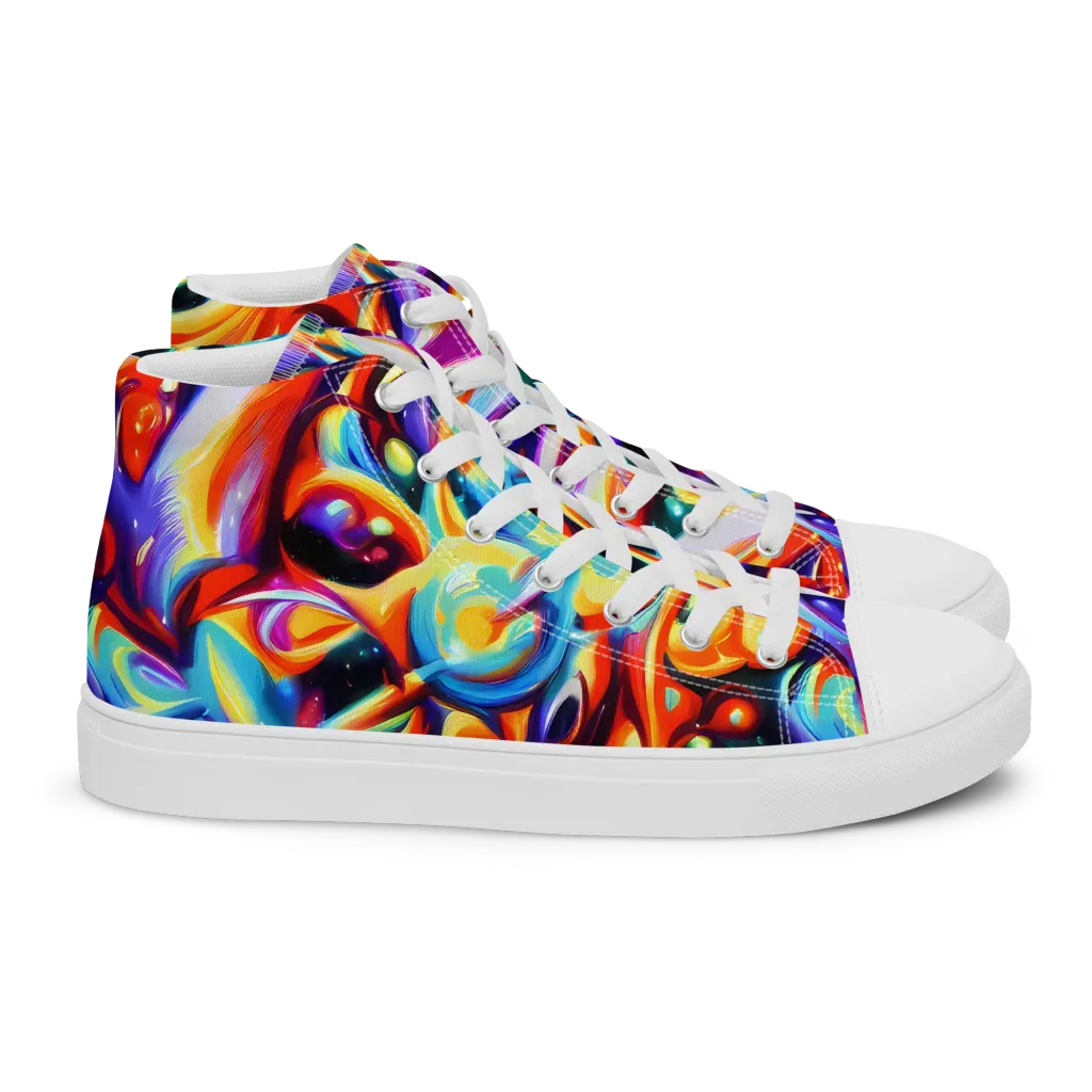 Fluid Voltage on Women's High Top Canvas Shoes — Right