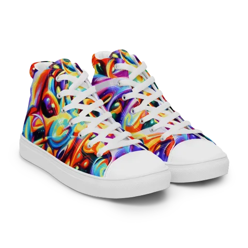 Fluid Voltage on a Women's High Top Canvas Shoes