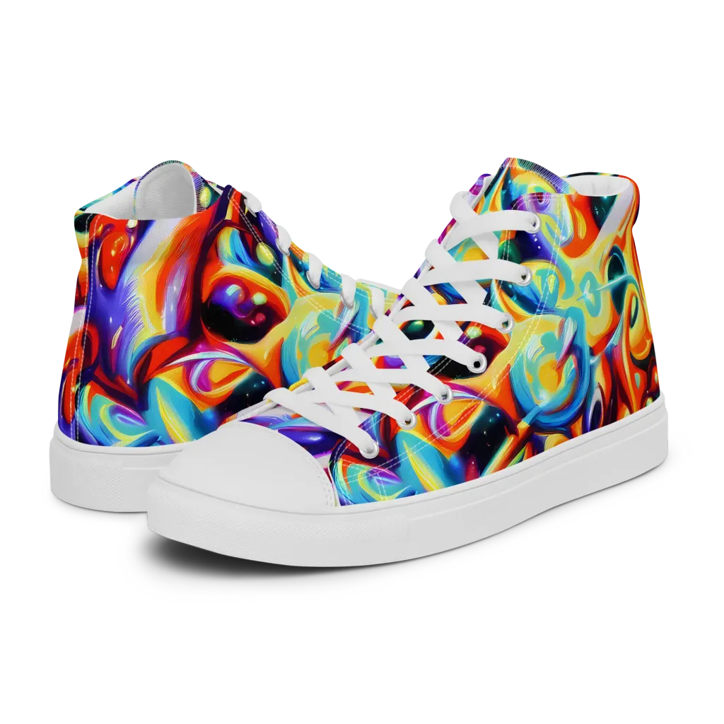Fluid Voltage on Women's High Top Canvas Shoes — Left