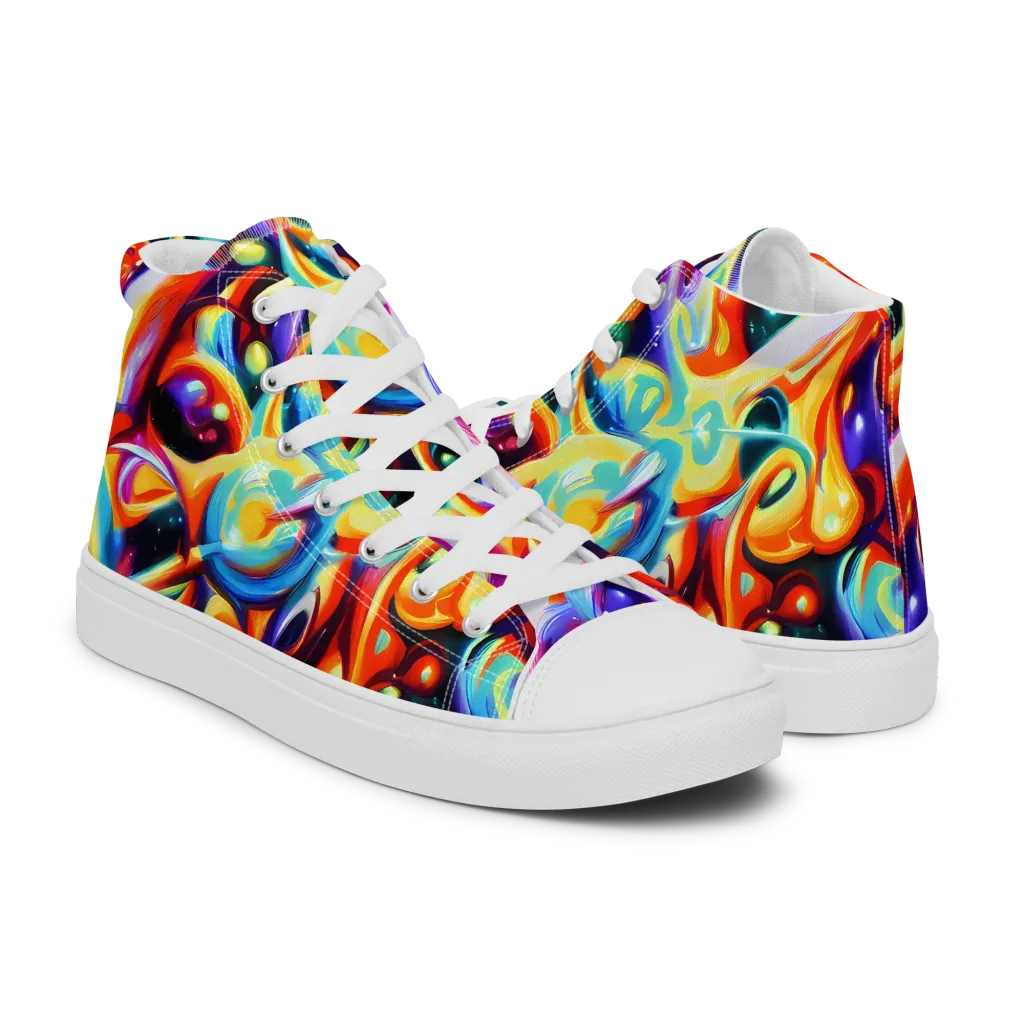 Fluid Voltage on Women's High Top Canvas Shoes — Right