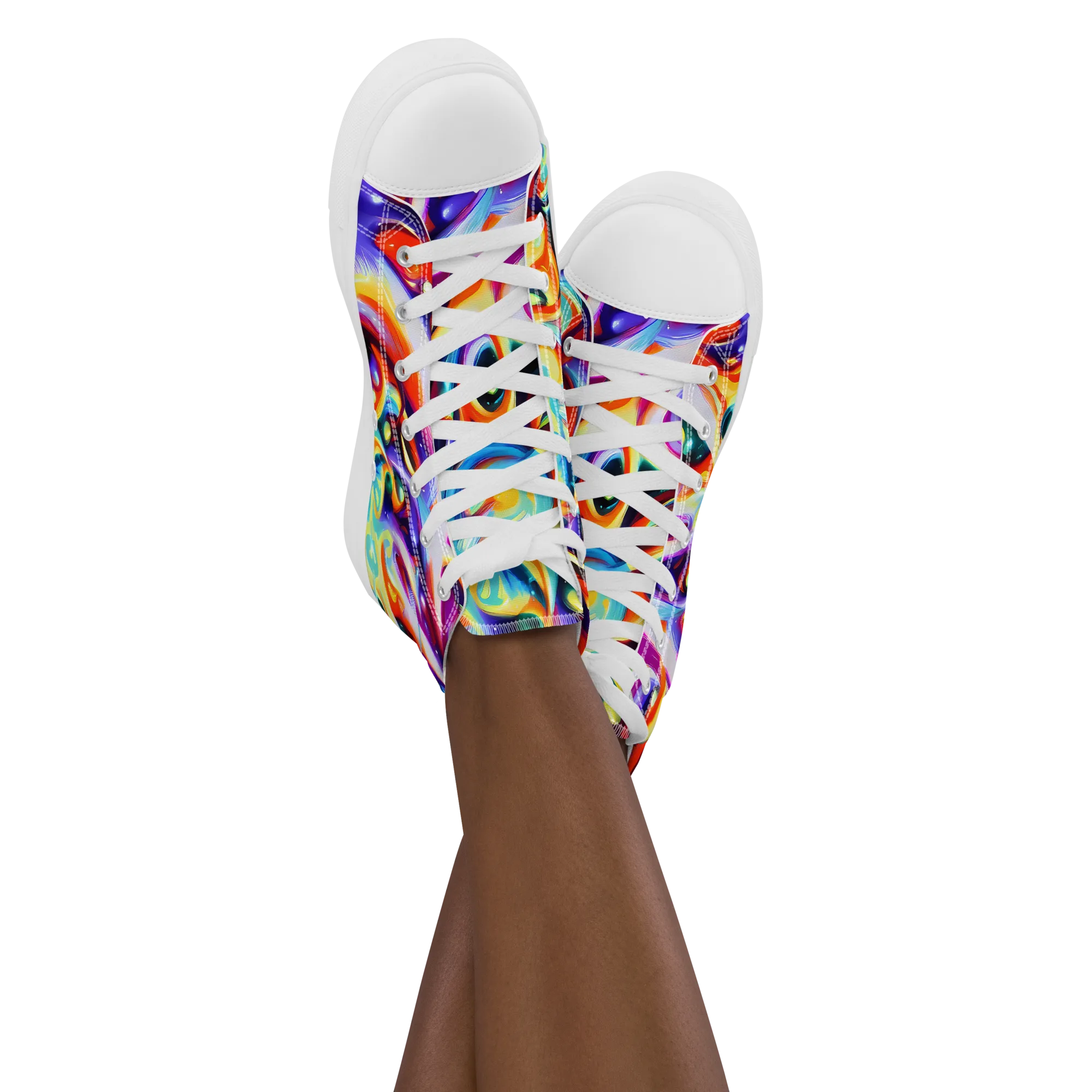 Fluid Voltage on Women's High Top Canvas Shoes — Front