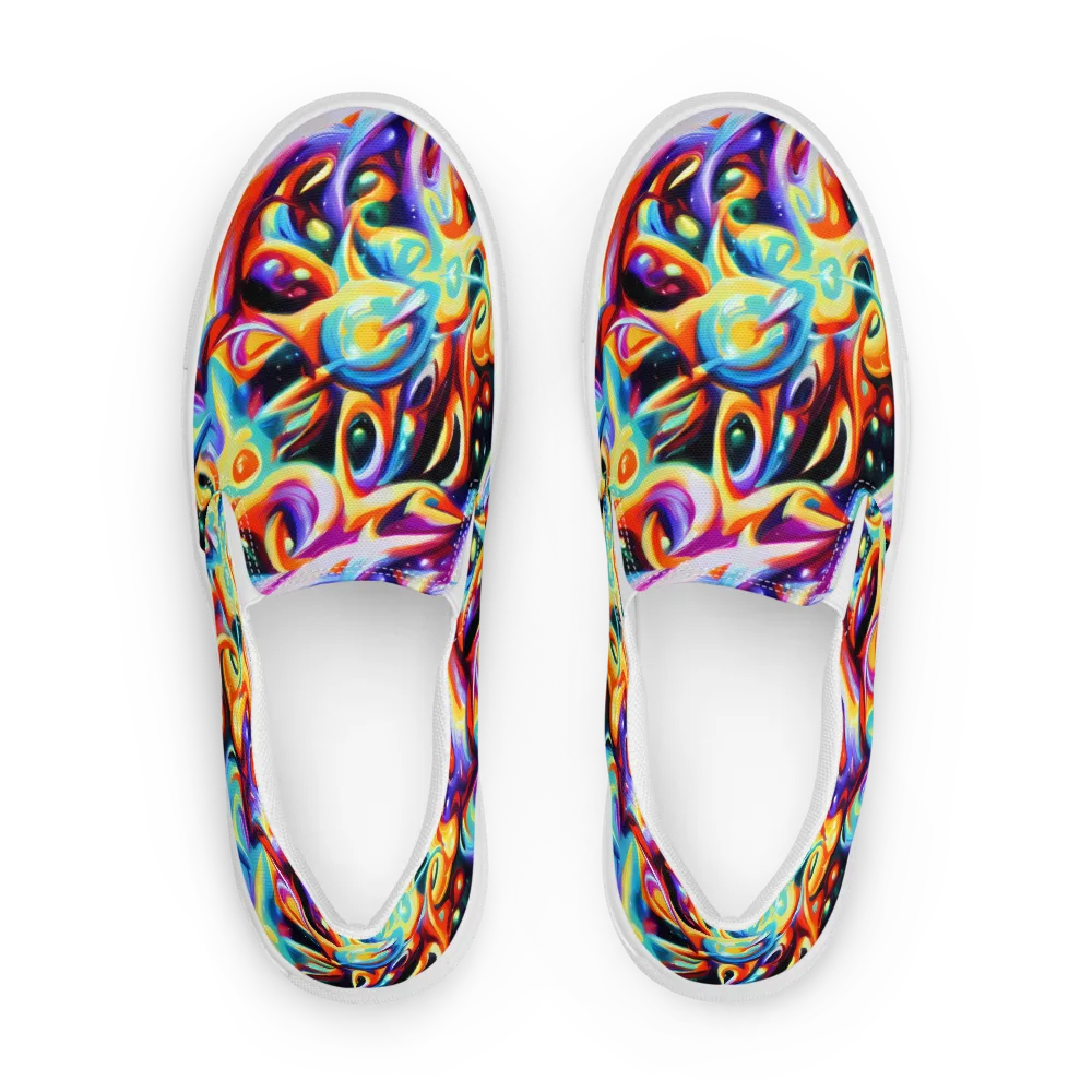 Fluid Voltage on Men's Slip-On Canvas Shoes — Front
