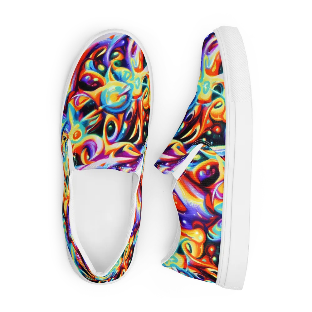 Fluid Voltage on Men's Slip-On Canvas Shoes — Front