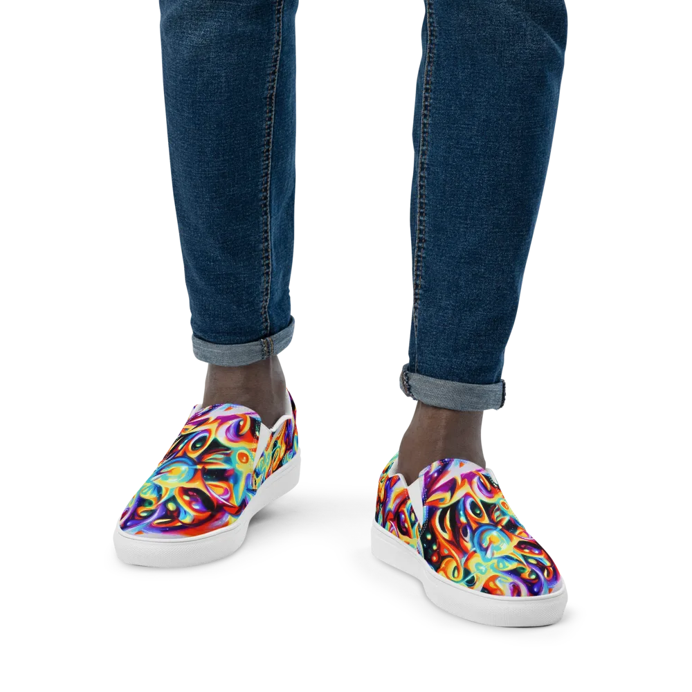 Fluid Voltage on Men's Slip-On Canvas Shoes — Front