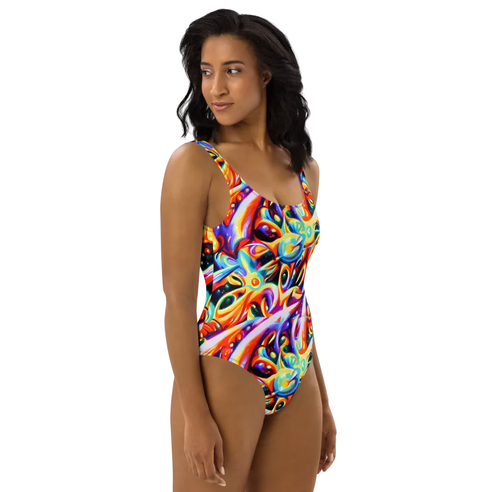 Fluid Voltage on One-Piece Swimsuit — Right