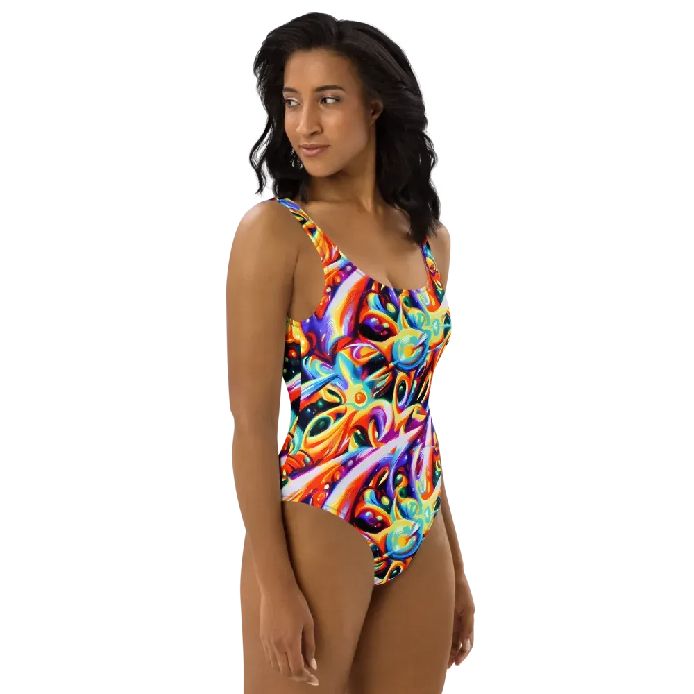 Fluid Voltage on One-Piece Swimsuit — Right