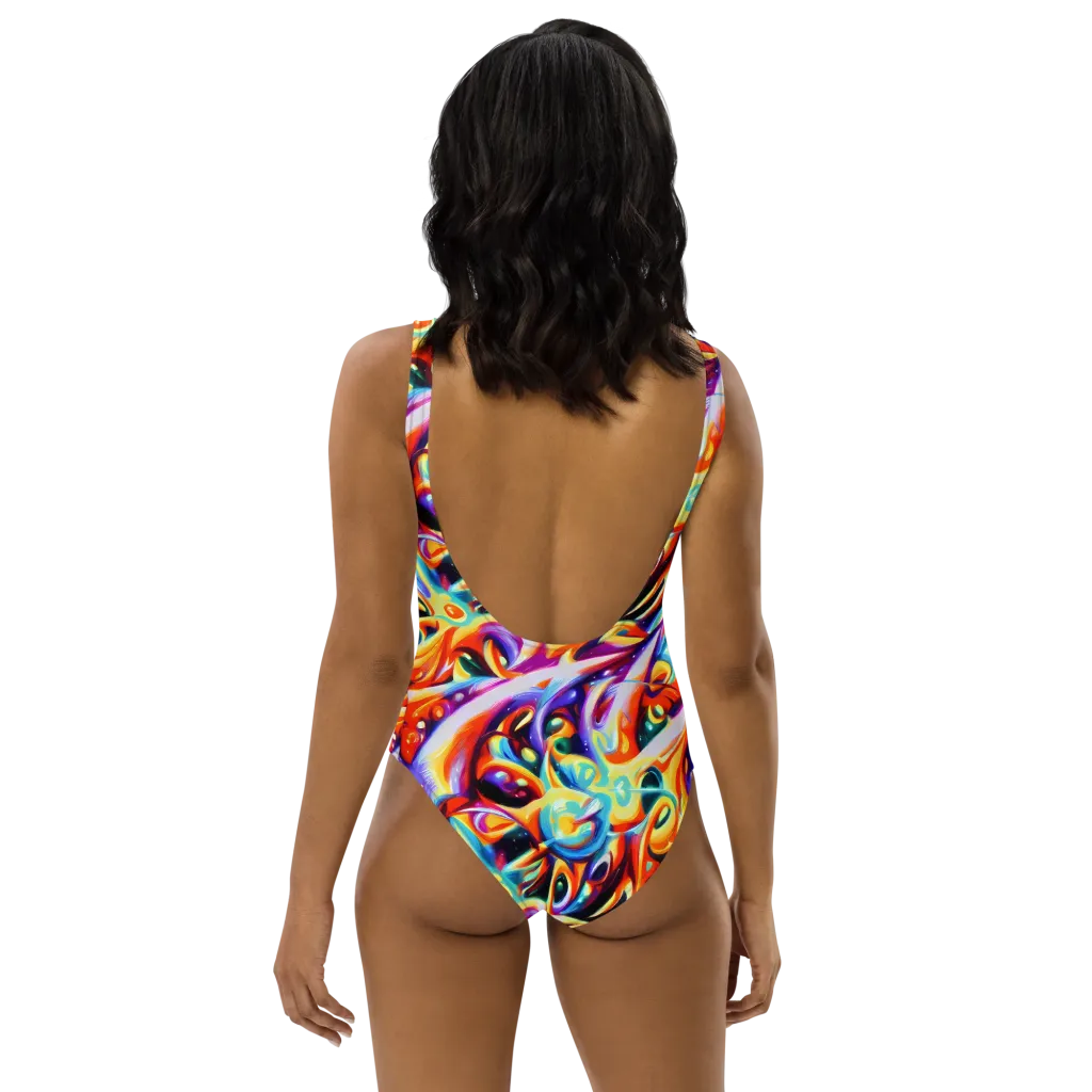Fluid Voltage on One-Piece Swimsuit — Back