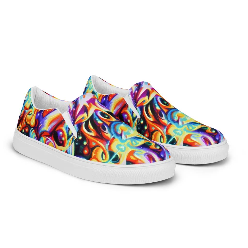 Fluid Voltage on Women's Slip-On Canvas Shoes — Right Front