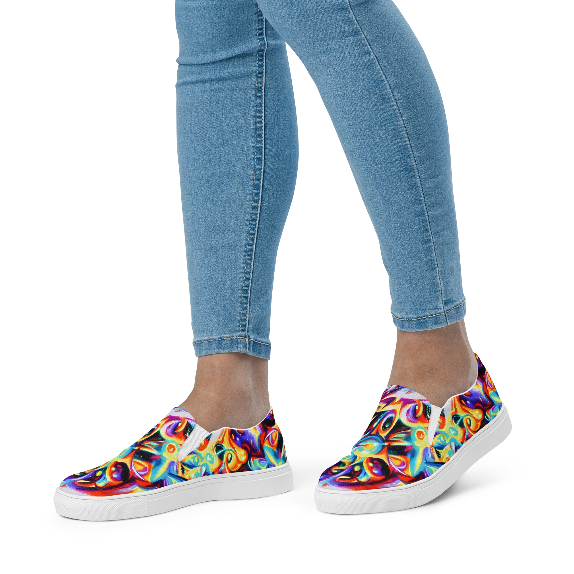 Fluid Voltage on Women's Slip-On Canvas Shoes — Front