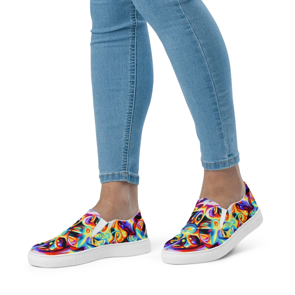 Fluid Voltage on Women's Slip-On Canvas Shoes — Front