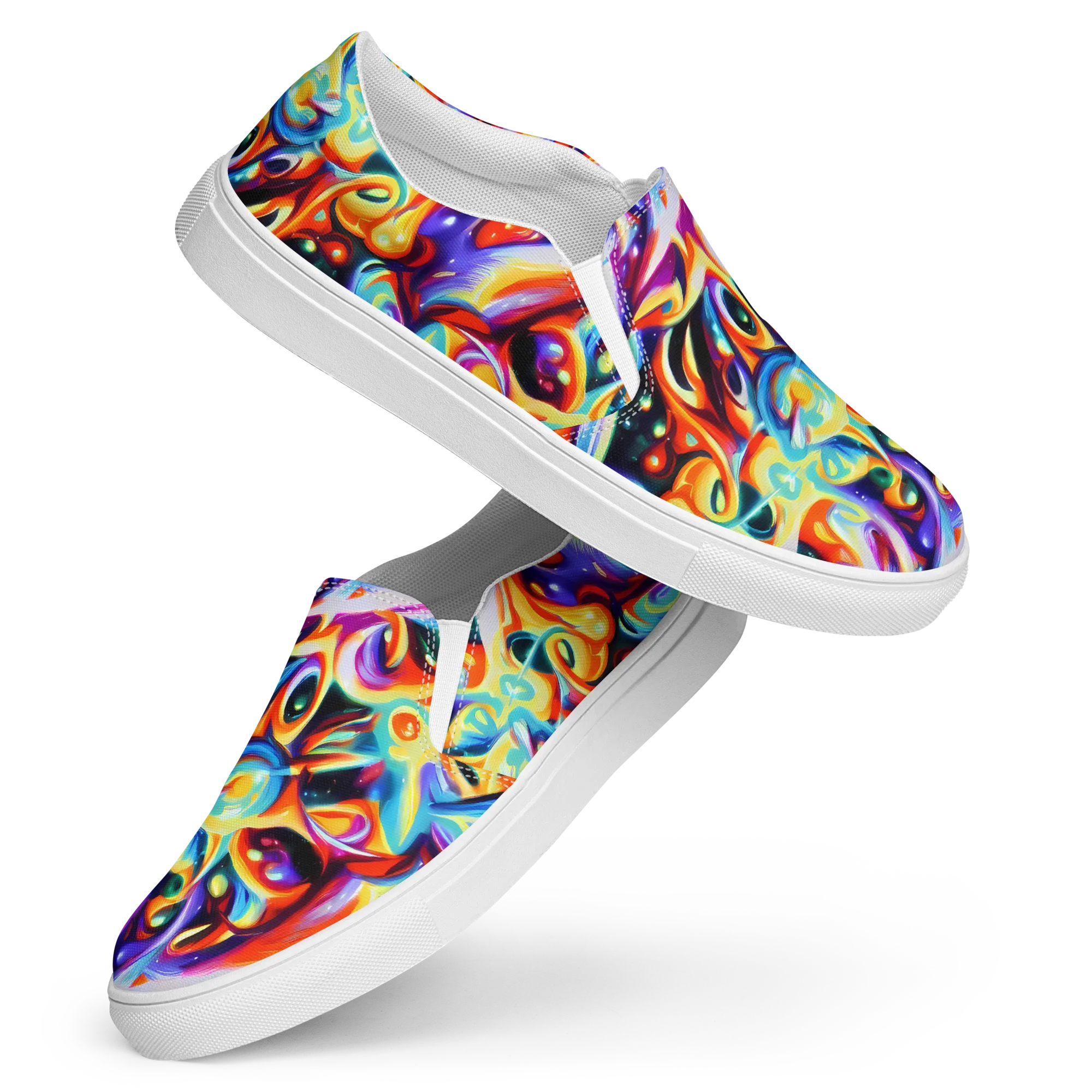 Fluid Voltage on Women's Slip-On Canvas Shoes — Front