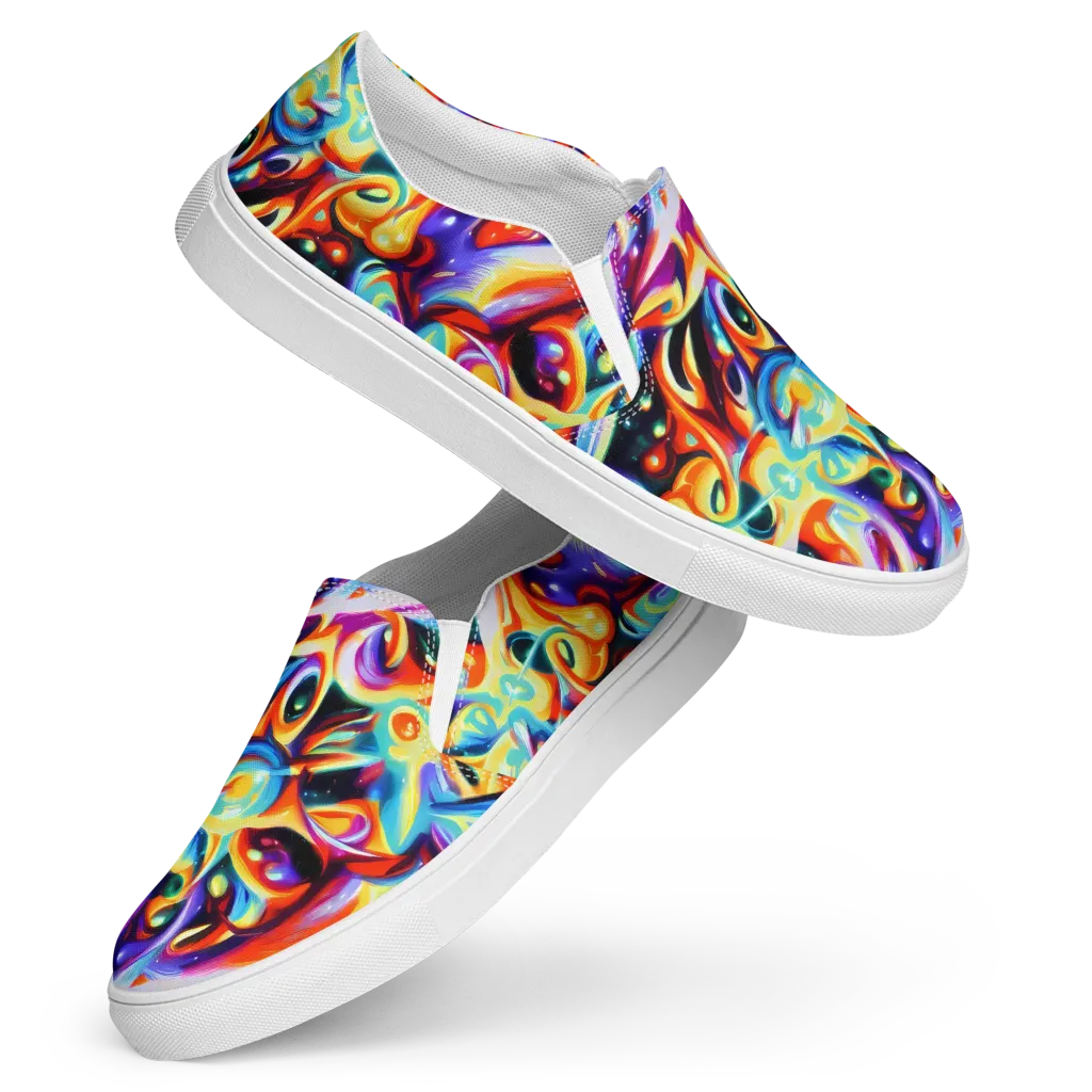 Fluid Voltage on Women's Slip-On Canvas Shoes — Front