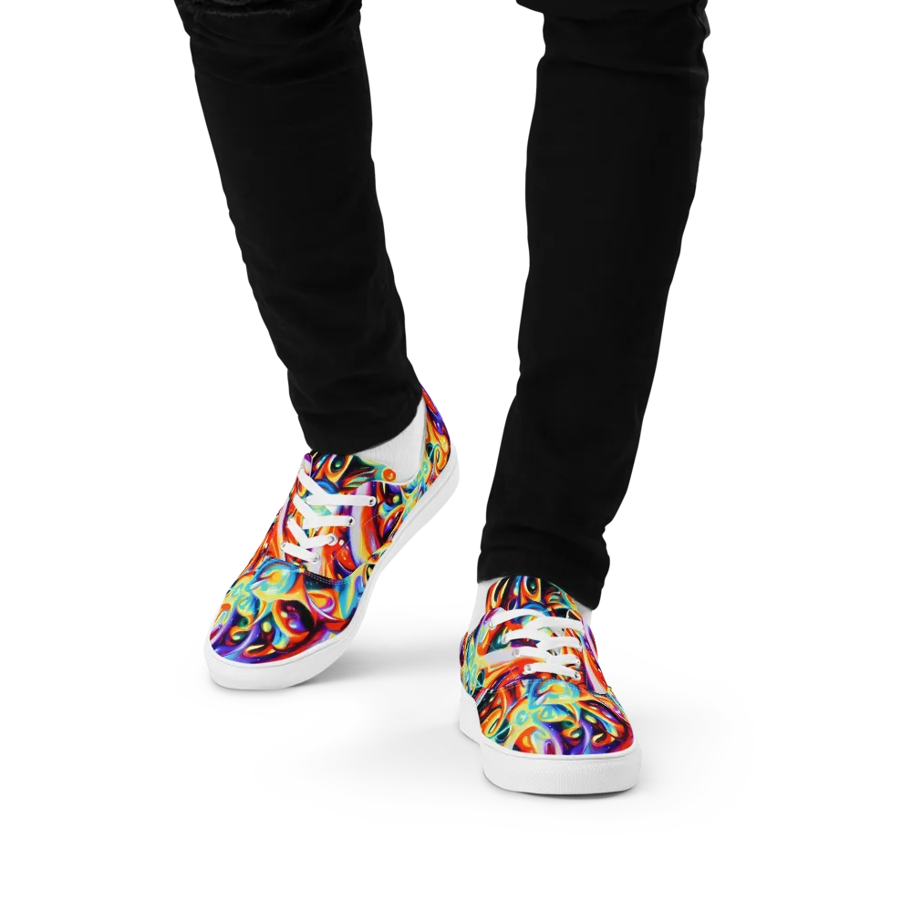 Fluid Voltage on Men's Lace-Up Canvas Shoes — Front
