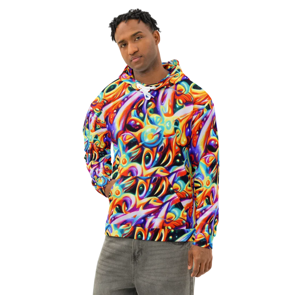 Fluid Voltage on Cotton Hoodie — Left Front