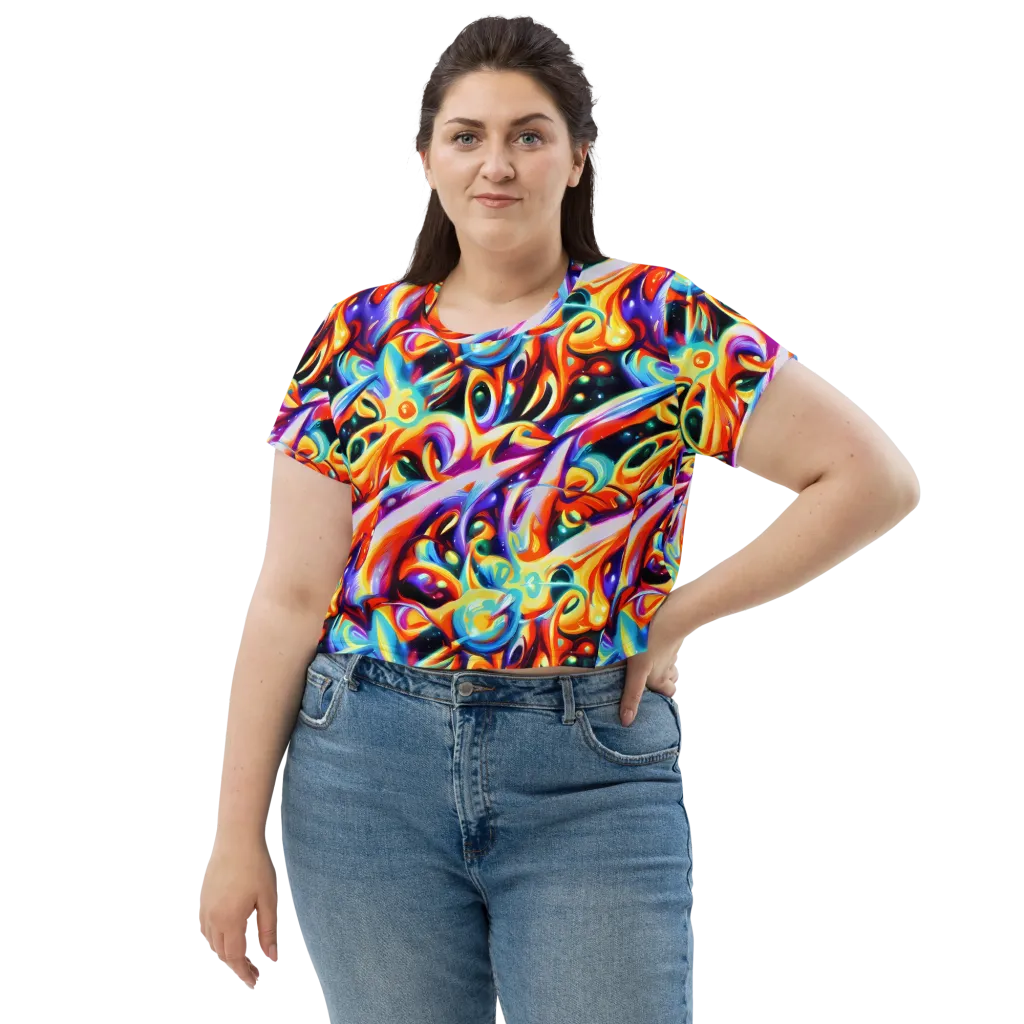 Fluid Voltage on Crop Tee — Front