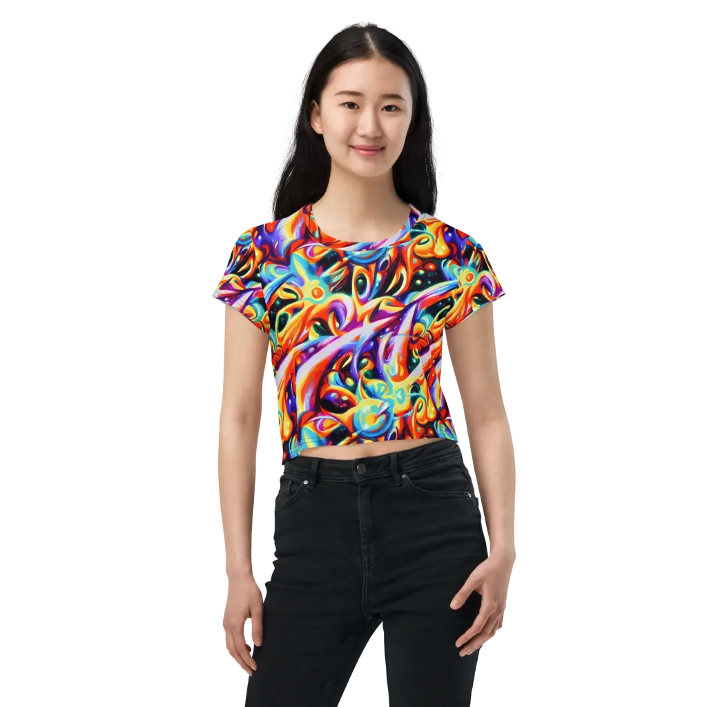 Fluid Voltage on Crop Tee — Front