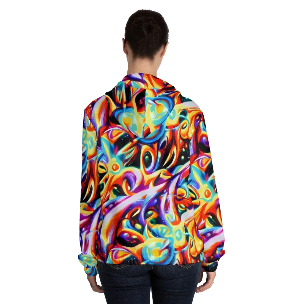 Fluid Voltage on Women's Full-Zip Hoodie — Back On Person