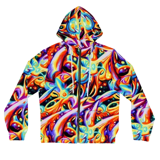 Fluid Voltage on a Women's Full-Zip Hoodie
