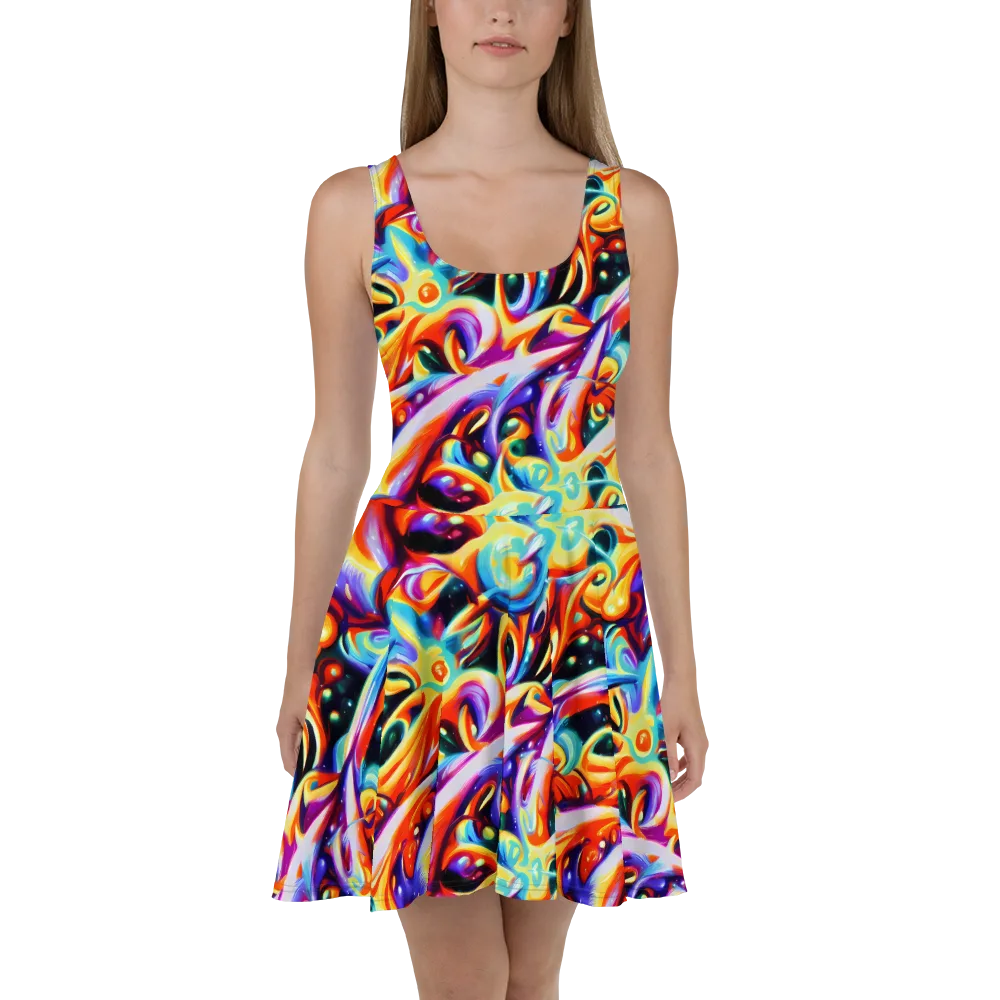 Fluid Voltage on Skater Dress — Front