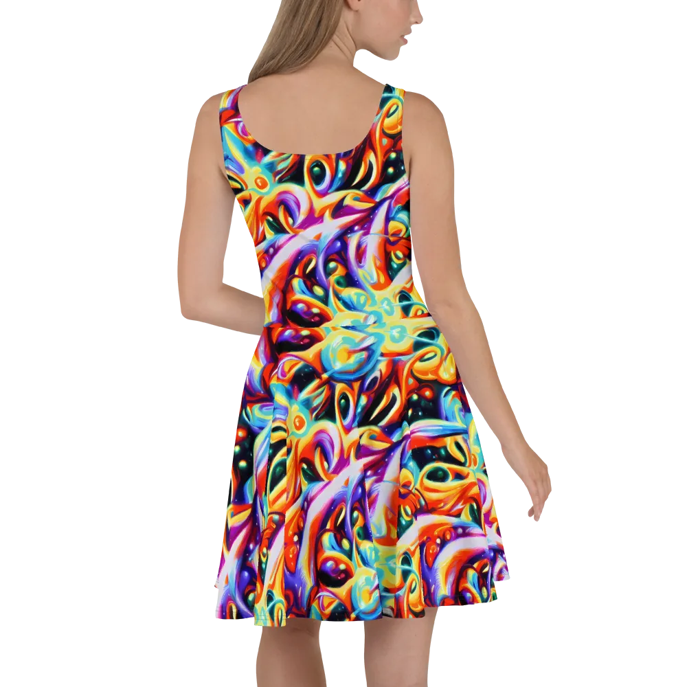 Fluid Voltage on Skater Dress — Back