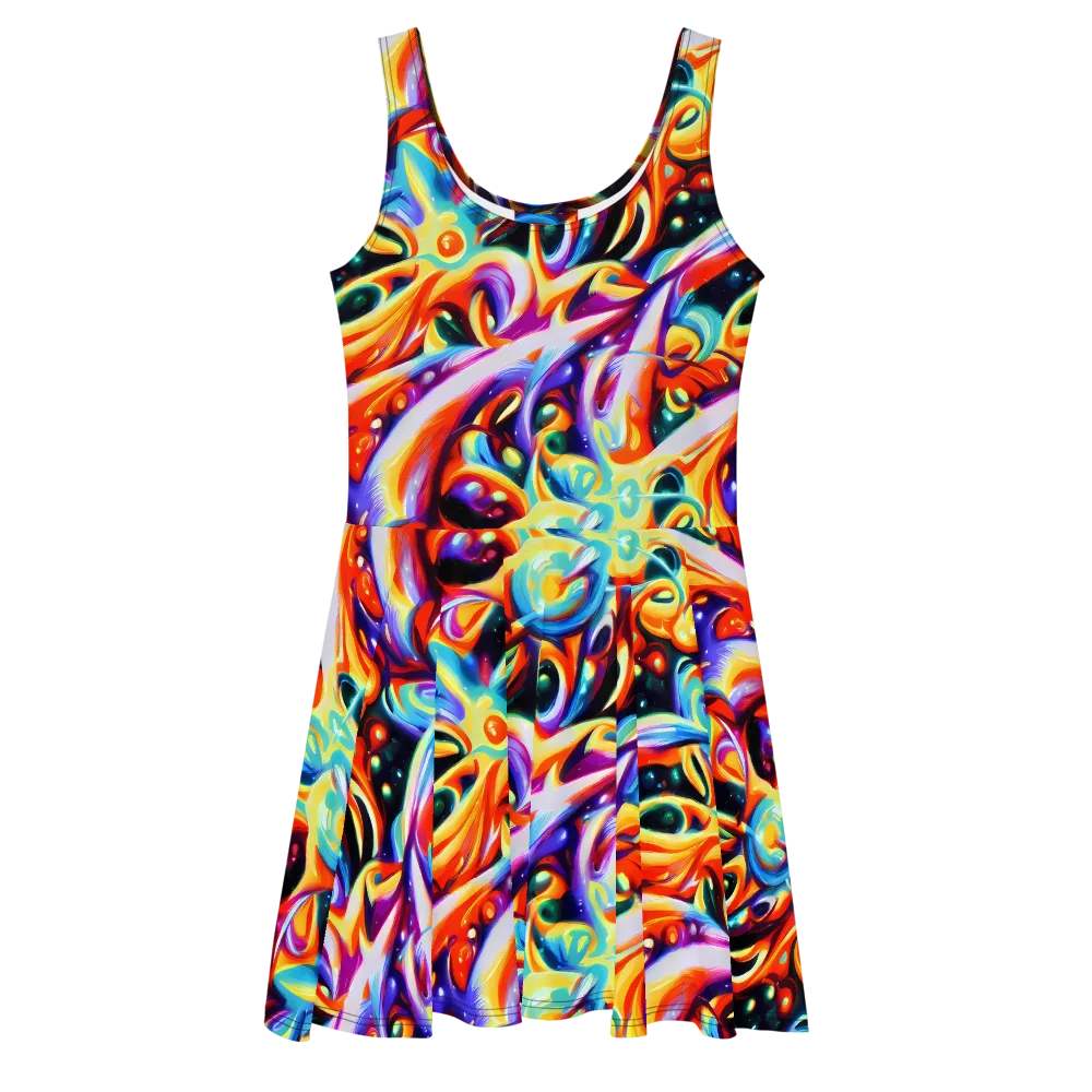 Fluid Voltage on Skater Dress — Front