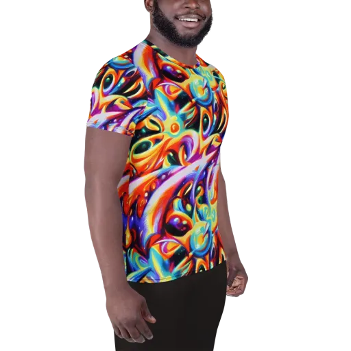 Fluid Voltage on a Men's Athletic T-Shirt