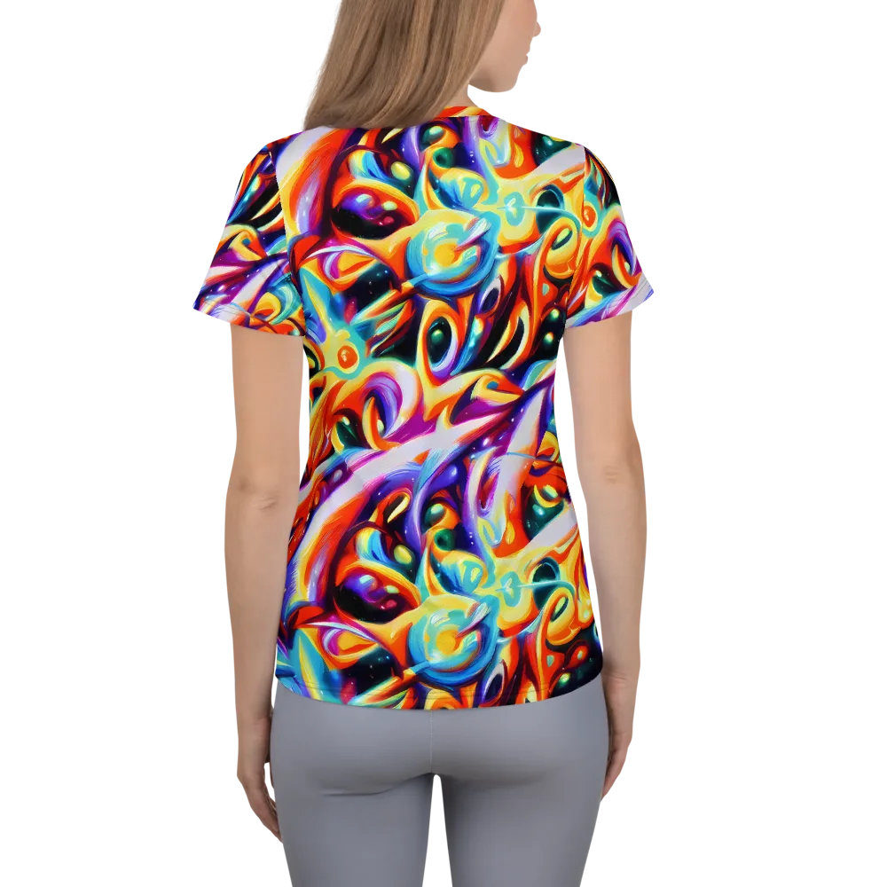 Fluid Voltage on Women's Athletic T-Shirt — Back