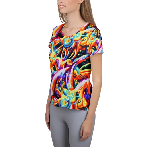 Fluid Voltage on a Women's Athletic T-Shirt