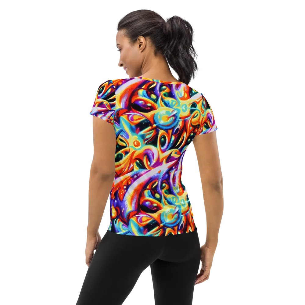 Fluid Voltage on Women's Athletic T-Shirt — Back