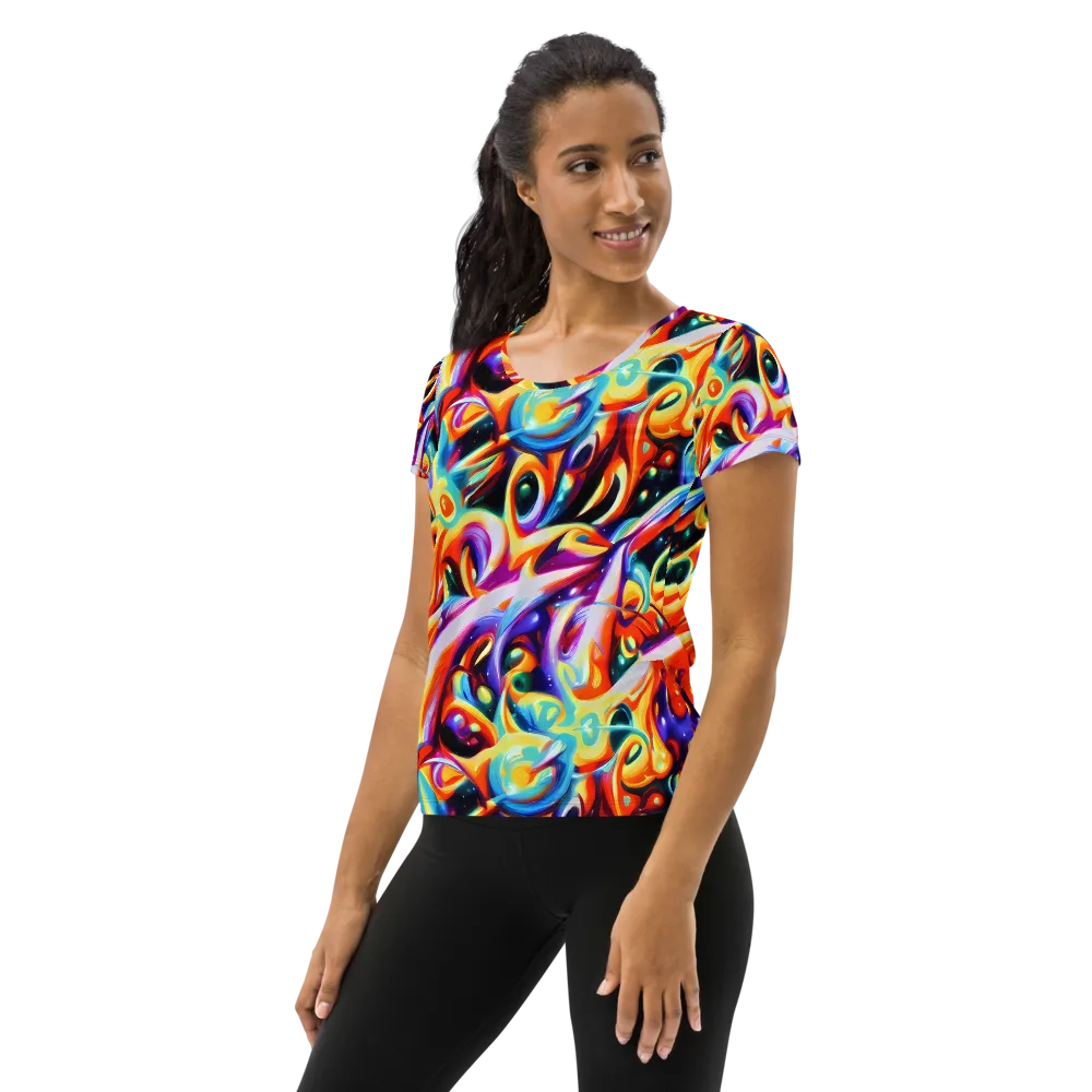 Fluid Voltage on Women's Athletic T-Shirt — Left
