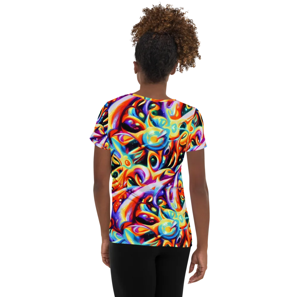 Fluid Voltage on Women's Athletic T-Shirt — Back