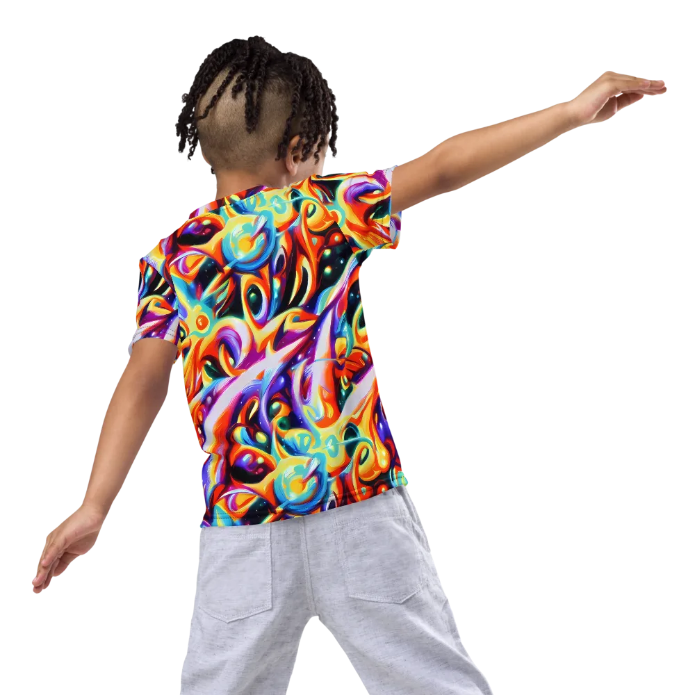 Fluid Voltage on Kids Crew Neck T-Shirt — Back