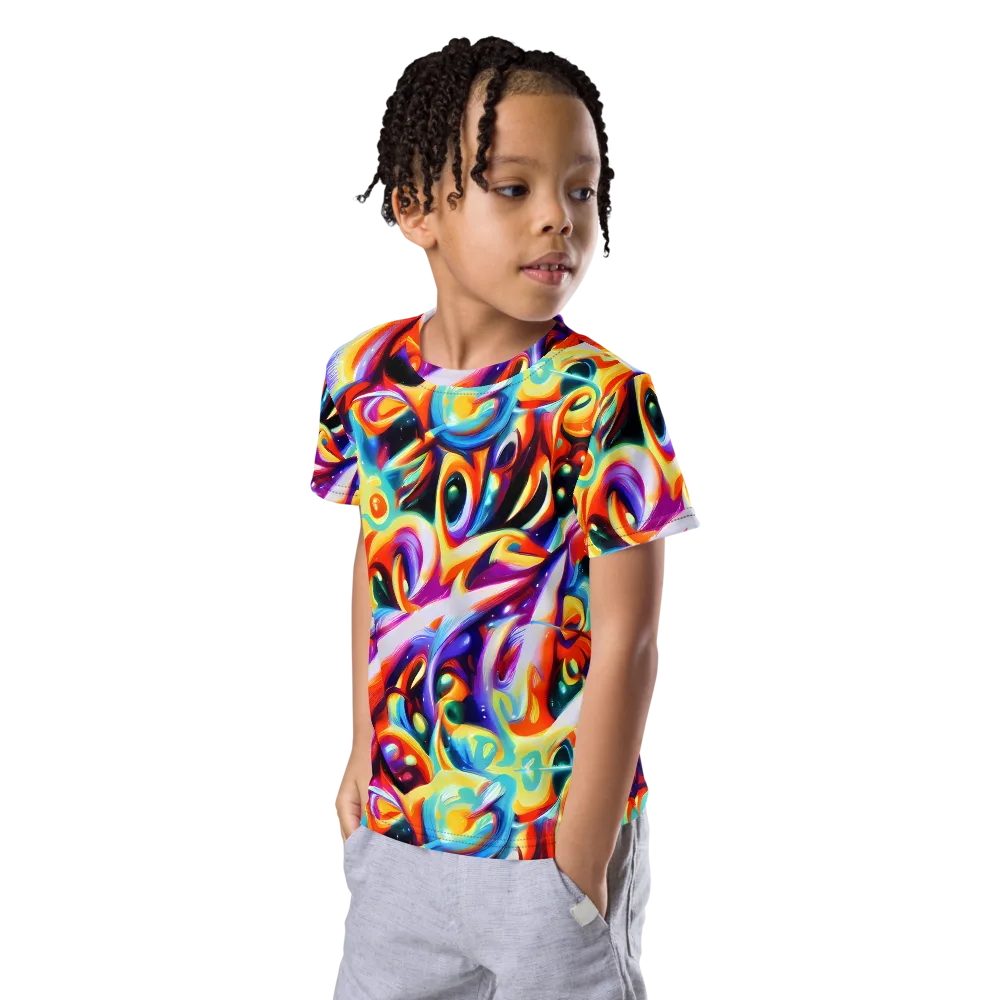 Fluid Voltage on Kids Crew Neck T-Shirt — Left Front