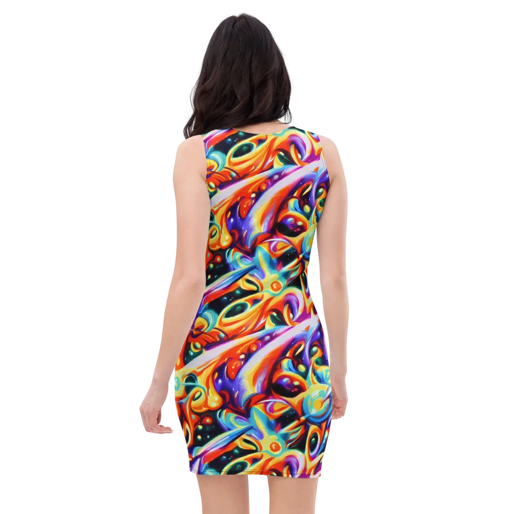 Fluid Voltage on Bodycon Dress — Back