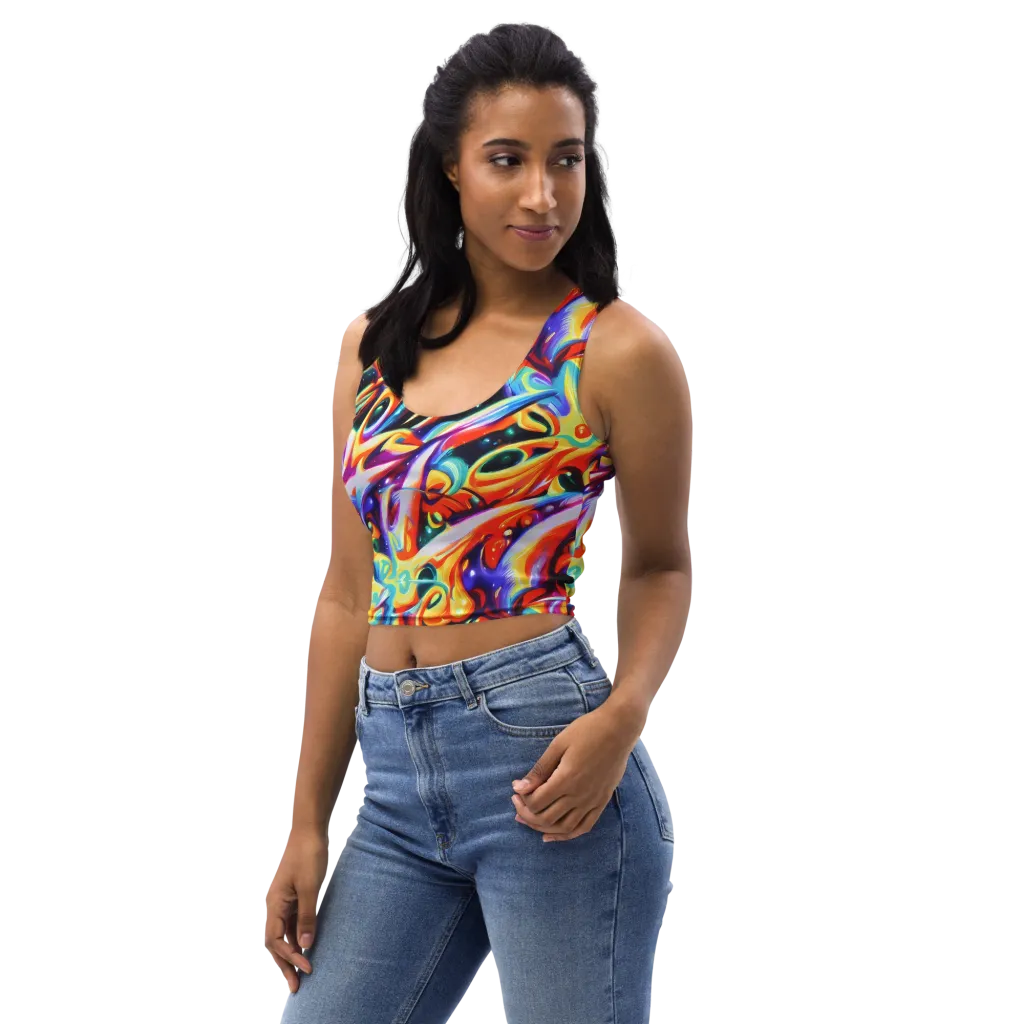 Fluid Voltage on Crop Top — Left Front