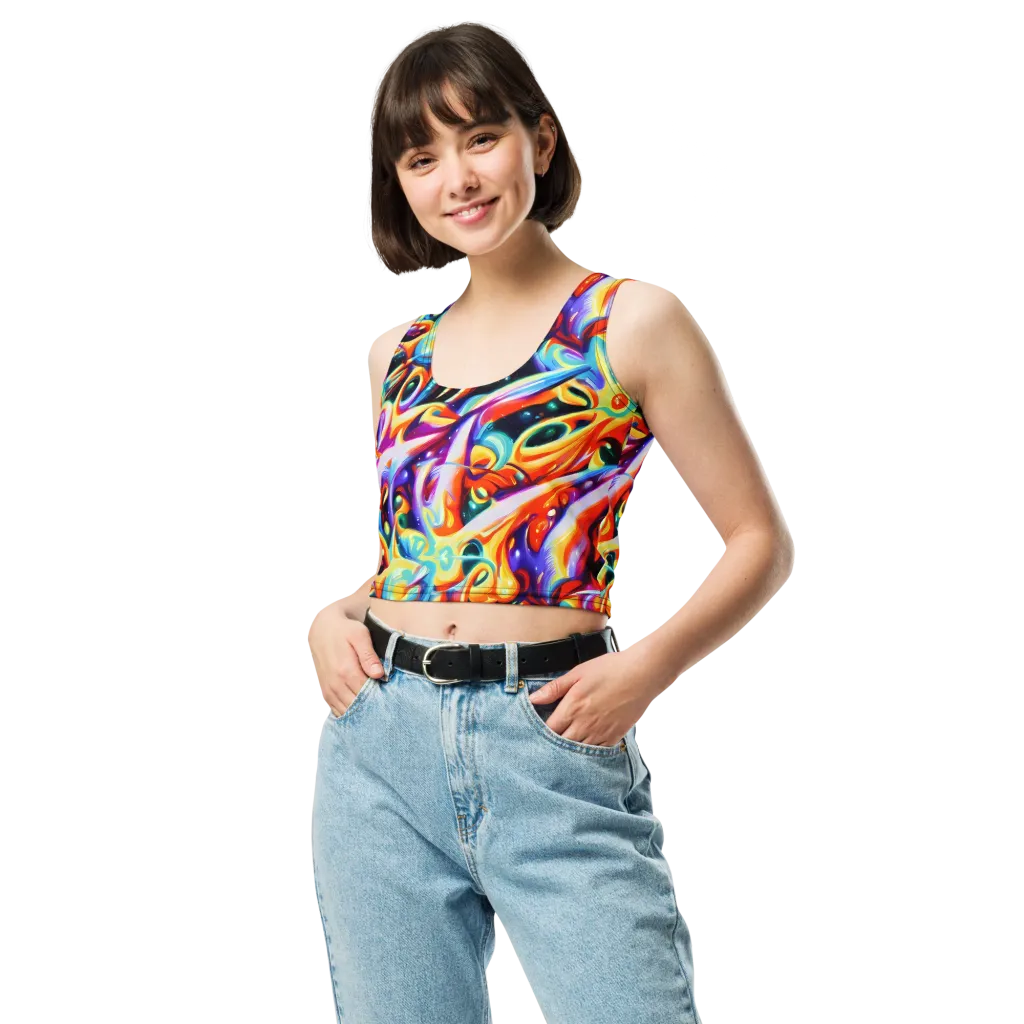 Fluid Voltage on Crop Top — Front