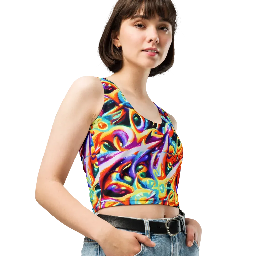 Fluid Voltage on Crop Top — Right Front