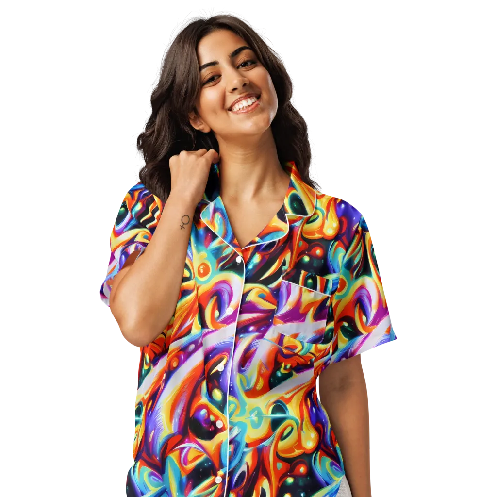 Fluid Voltage on Women's Short Sleeve Pajama Top — Front