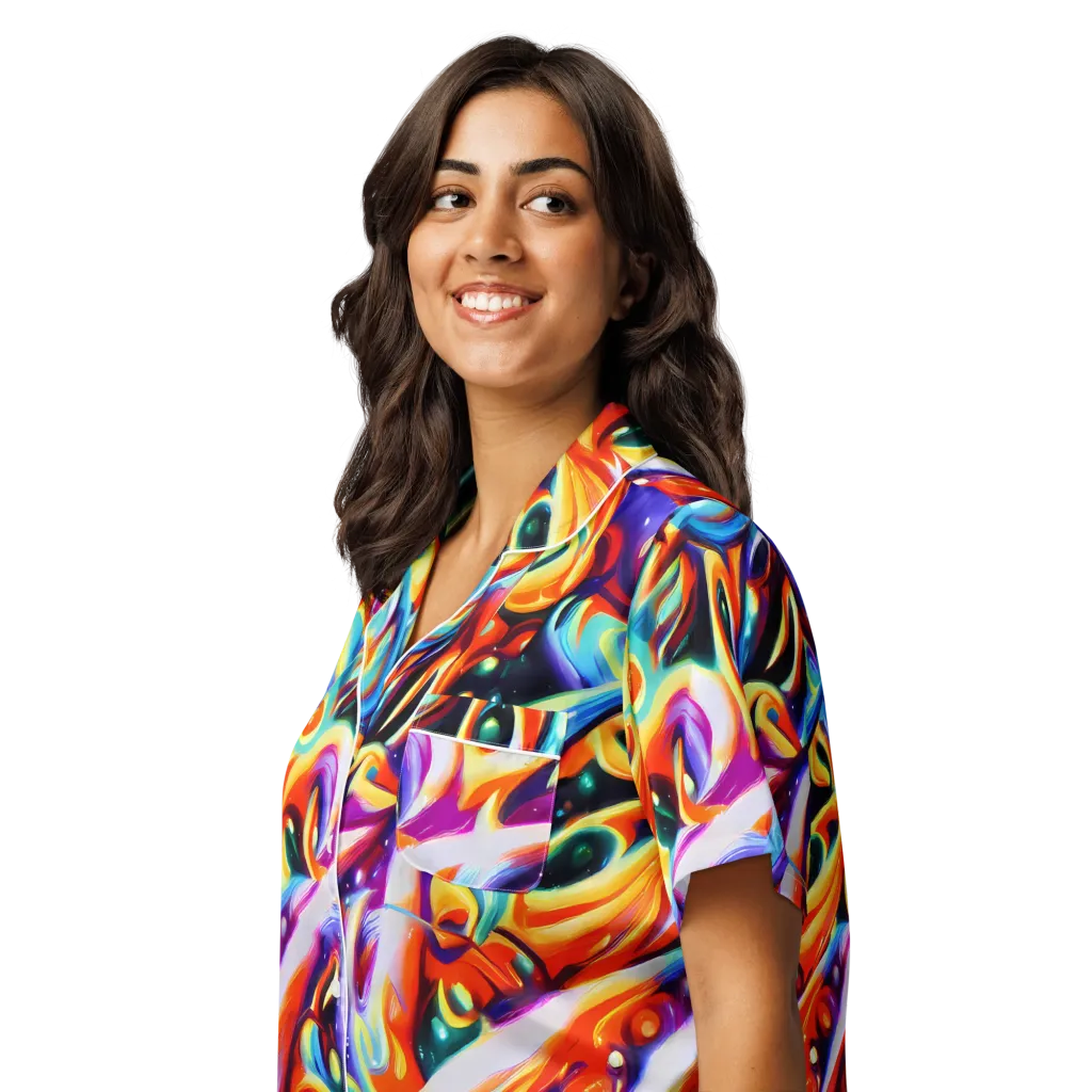 Fluid Voltage on Women's Short Sleeve Pajama Top — Left Front