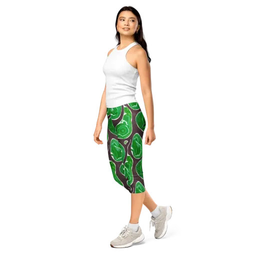 Emerald Marbling on a Capri Leggings