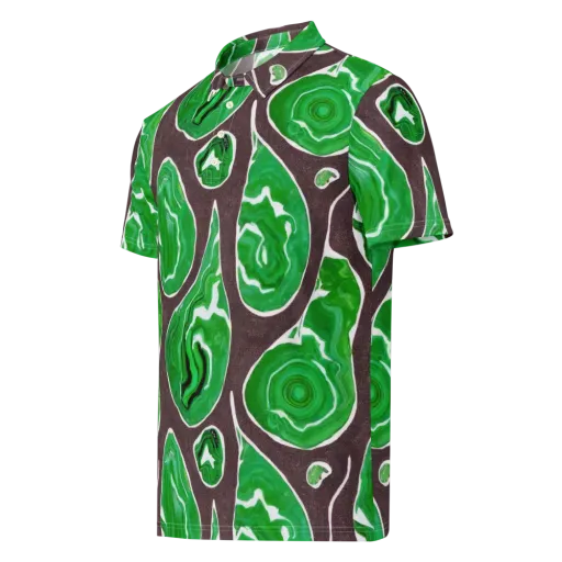 Emerald Marbling on a Men's Slim Fit Polo Shirt