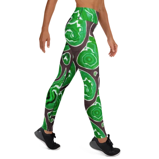 Emerald Marbling on a Yoga Leggings