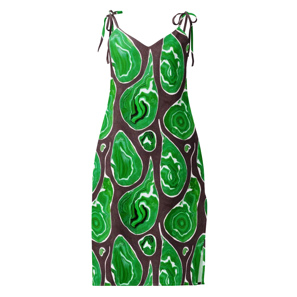 Emerald Marbling on Slip Dress — Front