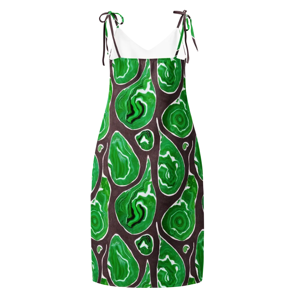 Emerald Marbling on Slip Dress — Back