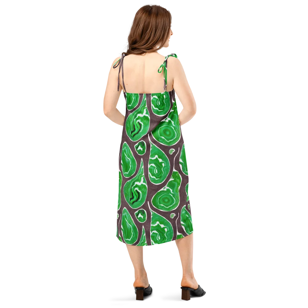 Emerald Marbling on Slip Dress — Back