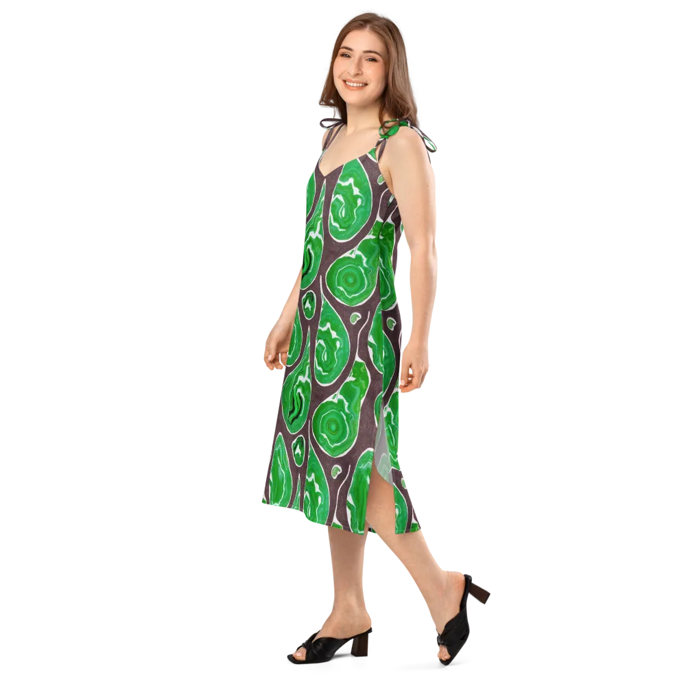 Emerald Marbling on Slip Dress — Left Front