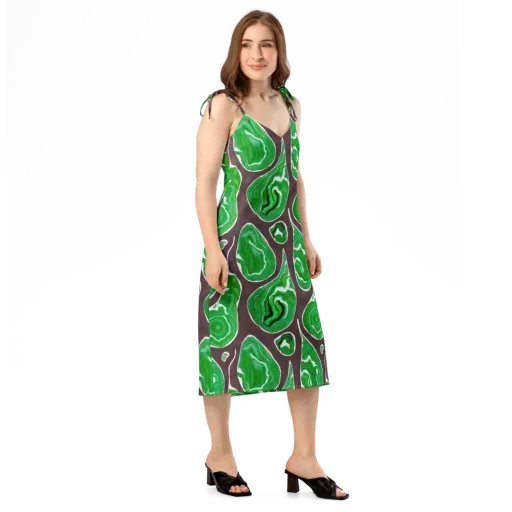 Emerald Marbling on a Slip Dress